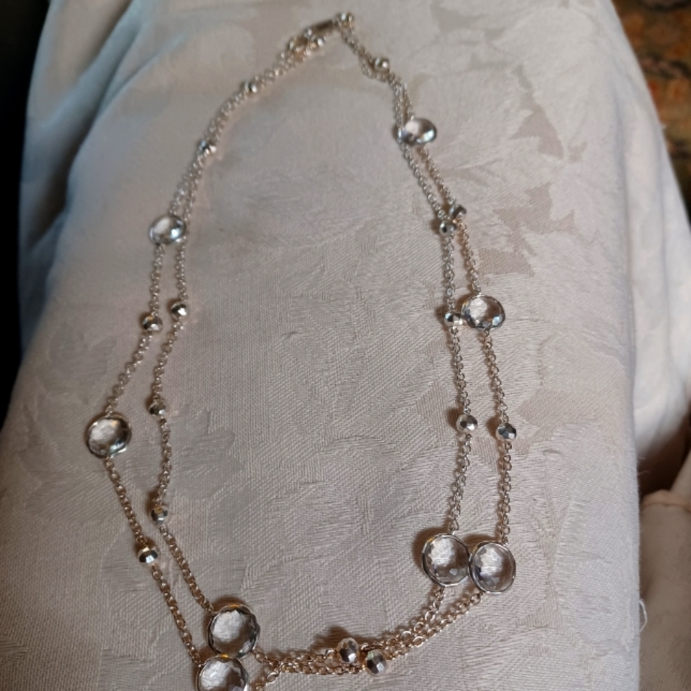 Ippolita Multi Station Necklace in Rock Crystal, SS, 38 Inches
